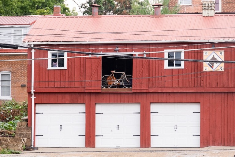 bike in red barn in hermann missouri 