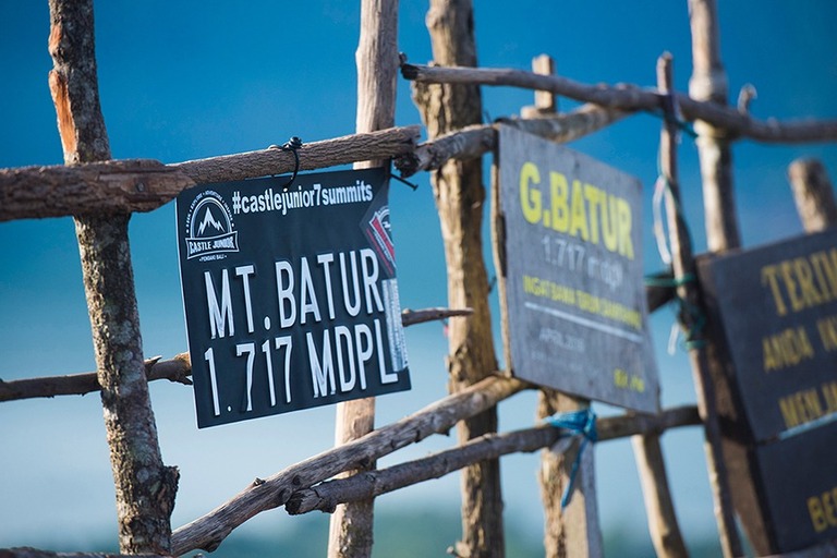 Mt. Batur elevation signs Bali Indonesia