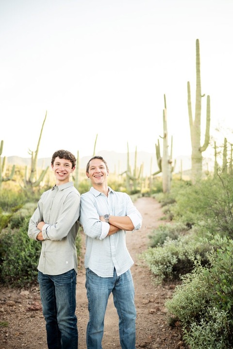 father and son photos in the desert