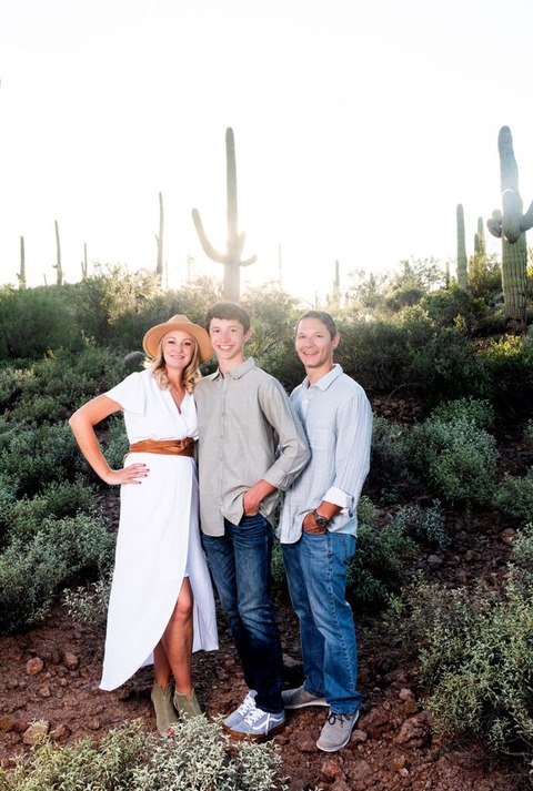 family photo in desert